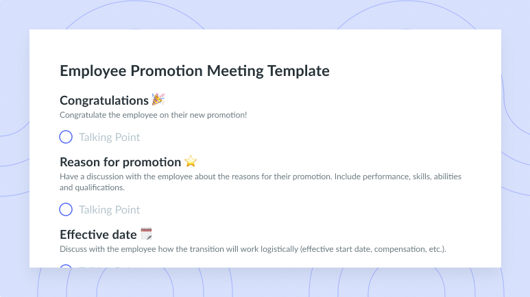 Employee Promotion Meeting Template
