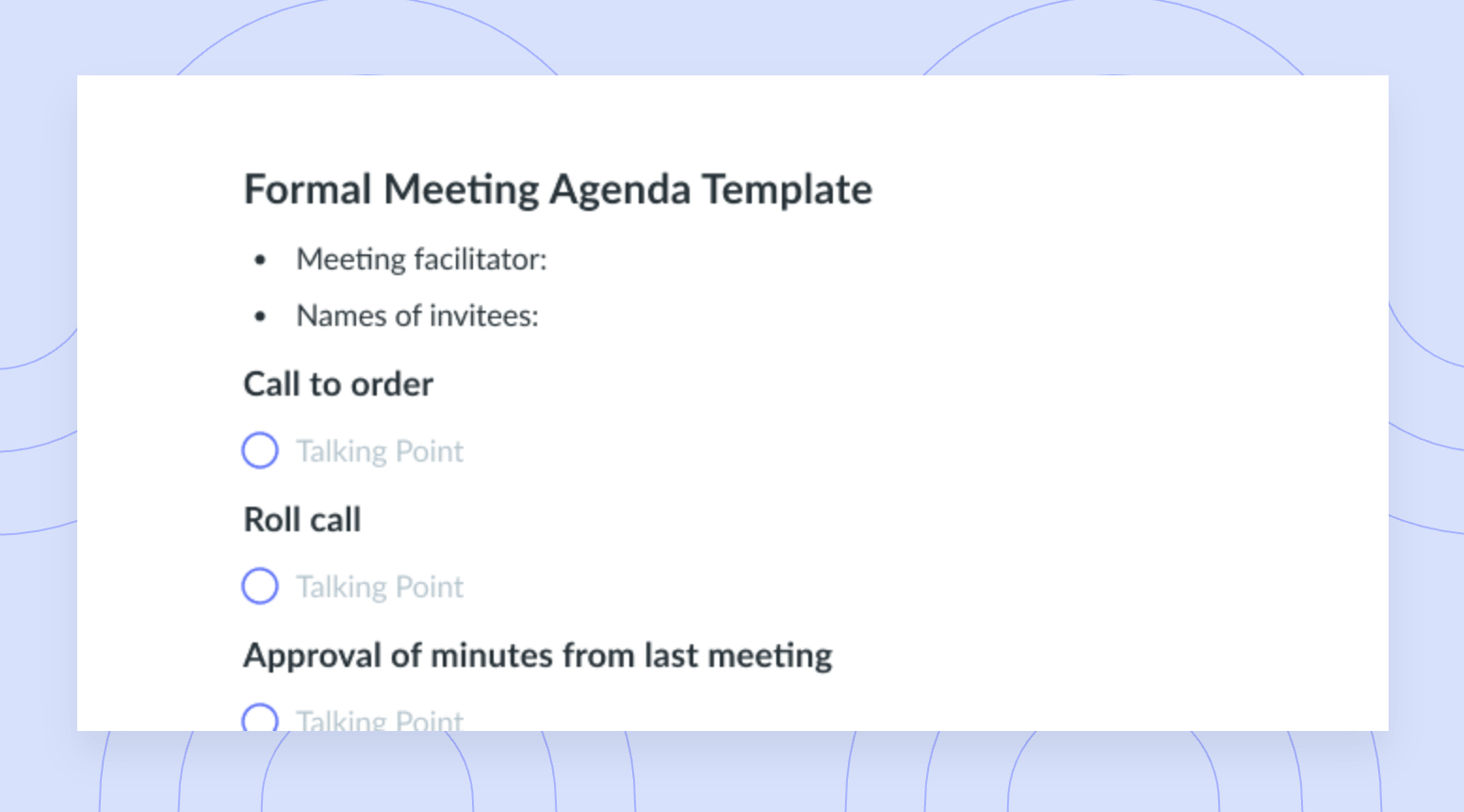 Formal Board Meeting Minutes Template