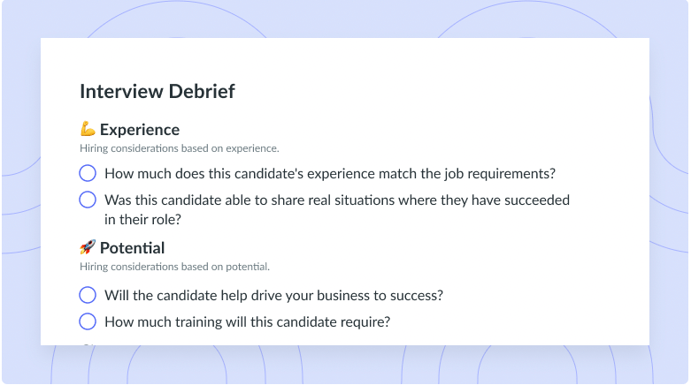 Interview Debrief Meeting Template