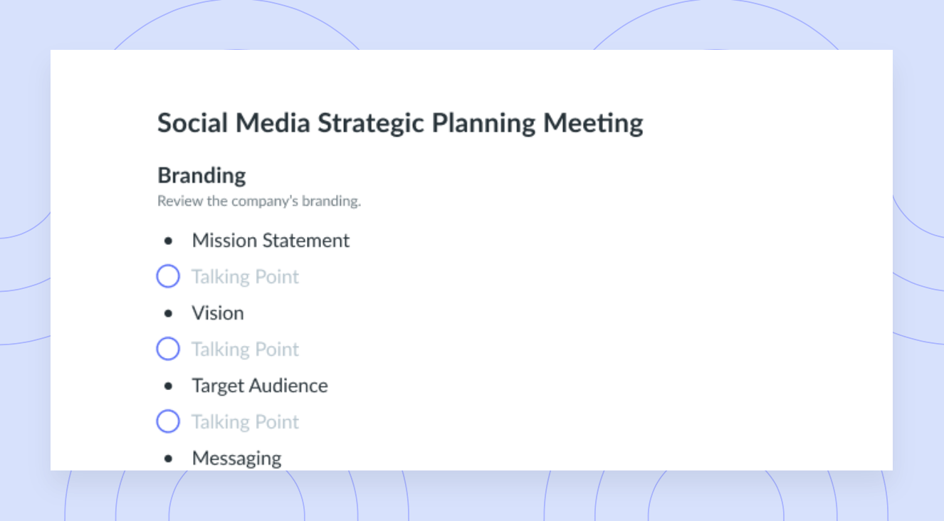 Social Media Strategic Planning Meeting Template