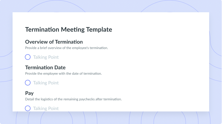 Termination Meeting Template